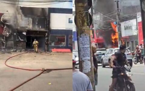 Imagem do post Incêndio em loja se espalha e atinge outros estabelecimentos no Caminho de Areia