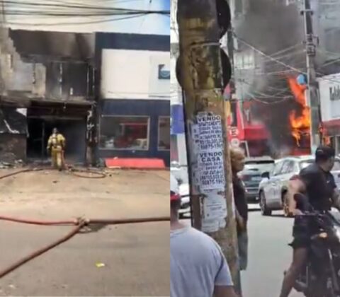 Imagem do post Incêndio em loja se espalha e atinge outros estabelecimentos no Caminho de Areia