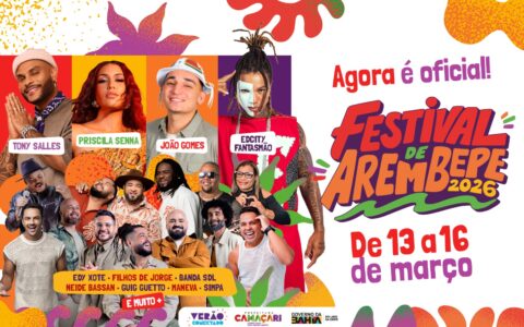 Imagem do post Festival de Arembepe 2026: veja a programação completa com mais de 50 atrações