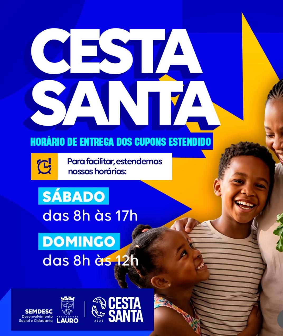 Último dia! Lauro de Freitas prorroga retirada da Cesta Santa até domingo; veja onde pegar