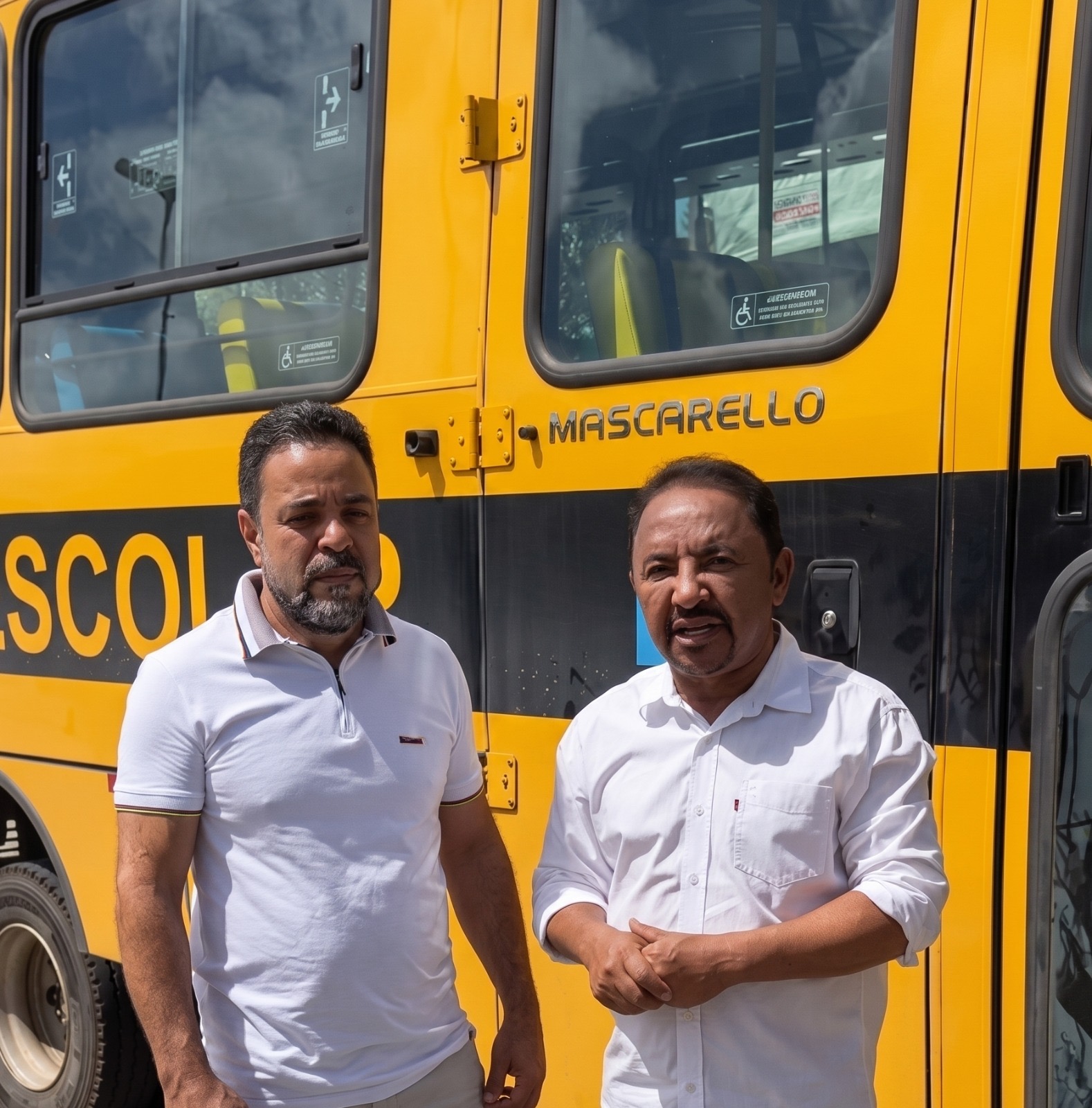 Jaguarari ganha reforço na educação com novo ônibus escolar viabilizado por Roberto Carlos