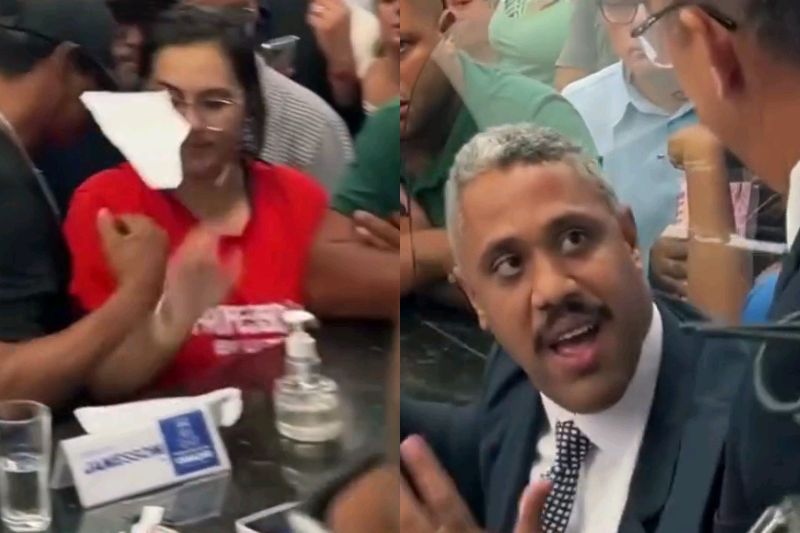 Vereador rasga contracheque de professora durante sessão na Câmara Municipal de Camaçari