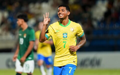 Imagem do post Joia do Bahia marca três e Brasil goleia na estreia