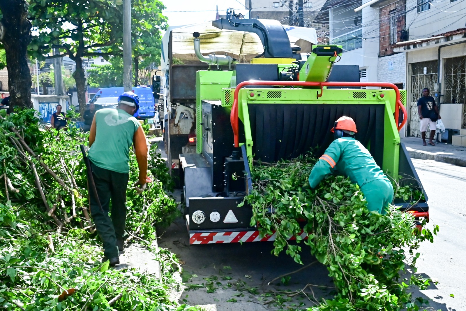 Salvador passa a reciclar podas com nova máquina e reduz descarte