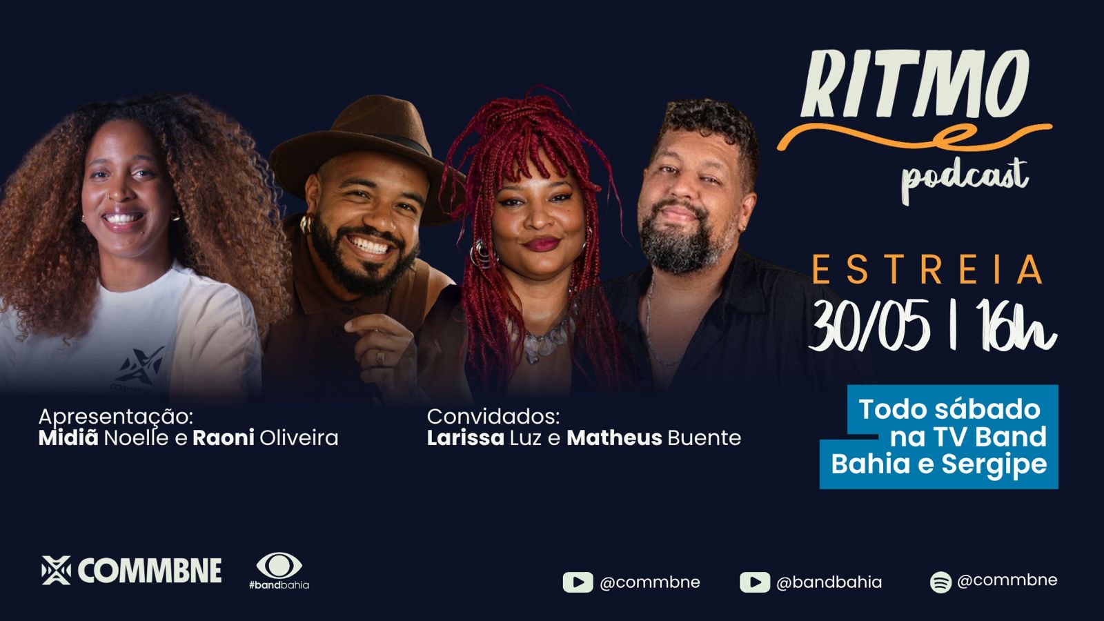Larissa Luz e Matheus Buente estreiam novo podcast na Band; saiba tudo sobre o ‘Ritmo’