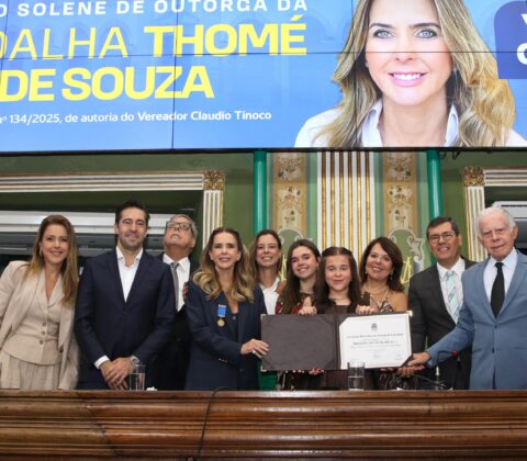 Imagem do post Executiva baiana da Vibra, Vanessa Gordilho recebe Medalha Thomé de Souza na Câmara de Salvador