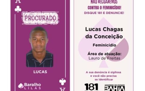 Imagem do post Inserido nas últimas 24h no Baralho Lilás da SSP, feminicida é preso