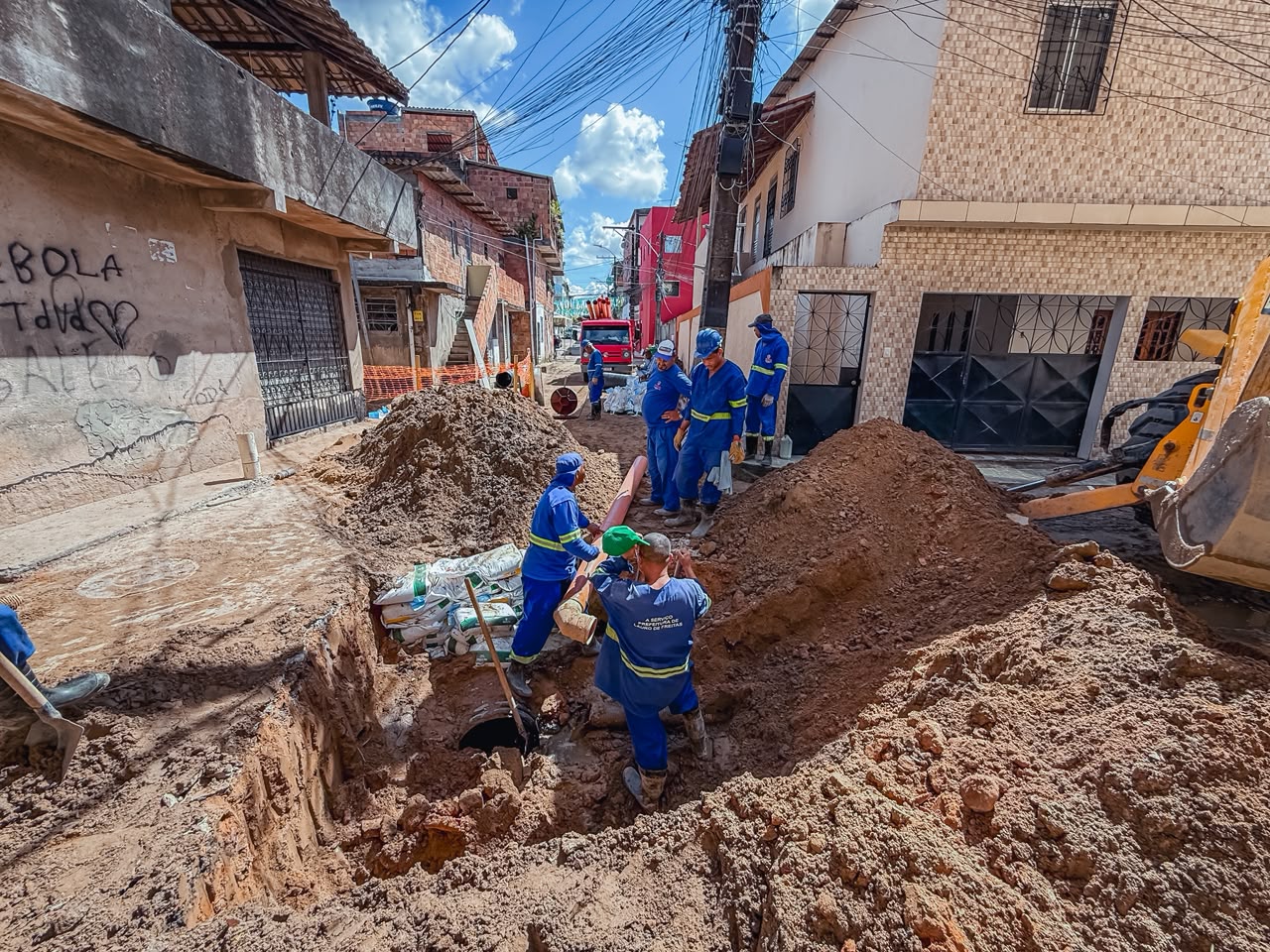 Lauro de Freitas: obras de microdrenagem em Vida Nova chegam a 50% de execução