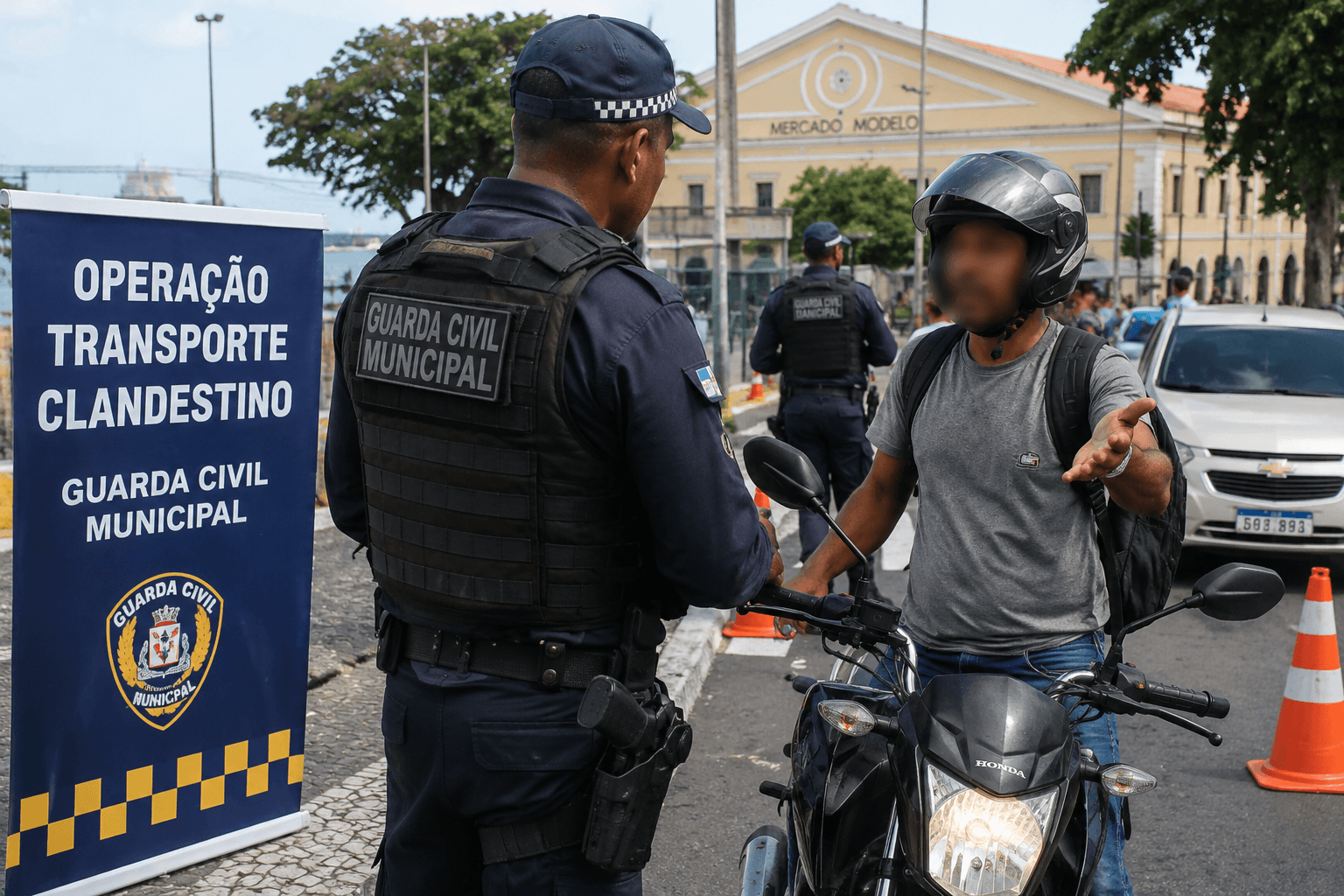 Motociclista fura blitz, agride guarda municipal e acaba detido em Salvador
