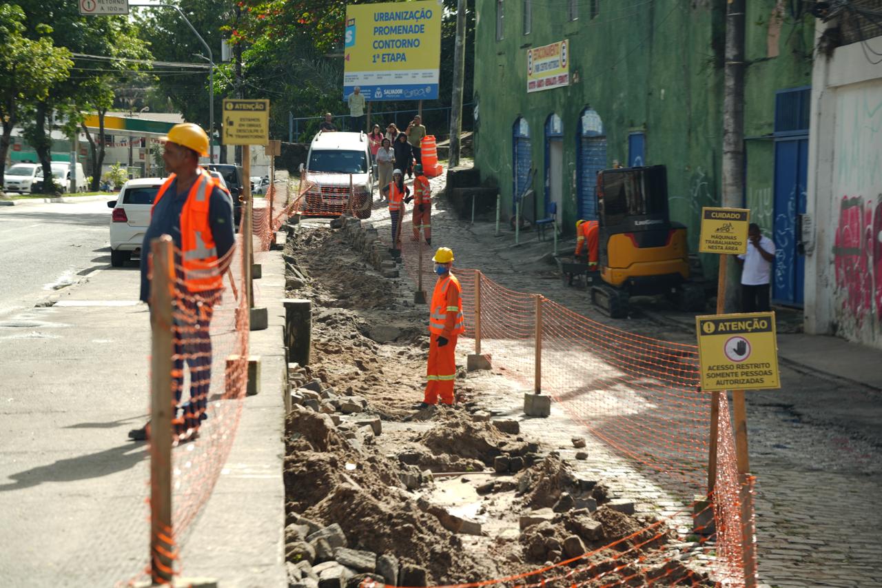 Salvador inicia obras de requalificação do calçadão da Avenida Contorno