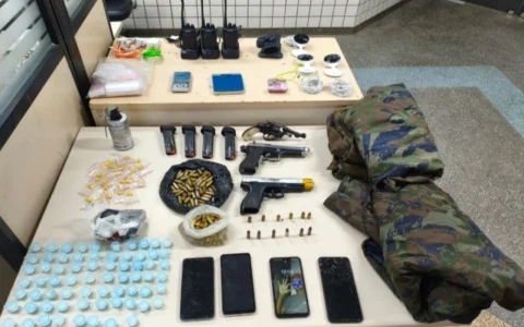 Imagem do post PM apreende granada, pistolas e munições em acampamento de suspeitos em Lauro de Freitas