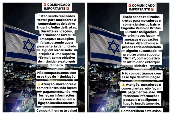 Símbolo do TCP em comunicado acende alerta sobre chegada de facção em Salvador