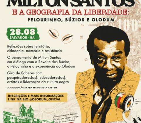 Imagem do post Olodum celebra centenário de Milton Santos com seminário sobre território, memória dos búzios e liberdade no Pelourinho