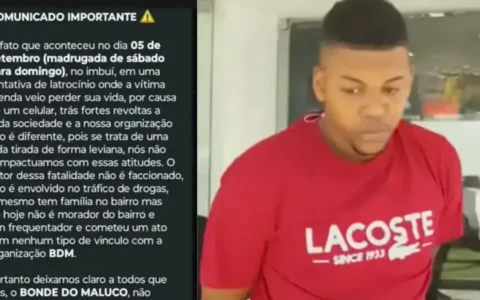 Imagem do post BDM nega ligação com acusado de matar Brenda Nicole e diz não compactuar com crime