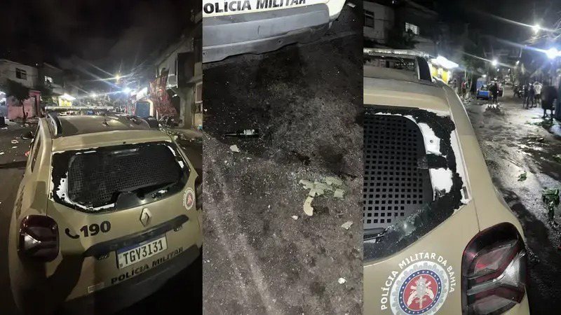 Curuzu: Viatura da PM é atacada com garrafas durante festa ‘paredão’