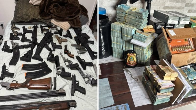 PF apreende 44 armas e mais de R$ 1,5 milhão em operação contra CACs em Feira de Santana