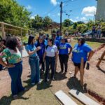 “Nós estamos requalificando essa praça para dar condições às nossas crianças de brincarem e socializarem”, diz Débora Régis