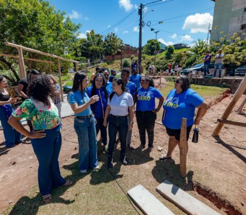 Imagem do post “Nós estamos requalificando essa praça para dar condições às nossas crianças de brincarem e socializarem”, diz Débora Régis