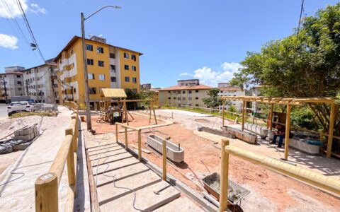 Imagem do post Praça em Lauro de Freitas tem 40% das obras de requalificação concluídas