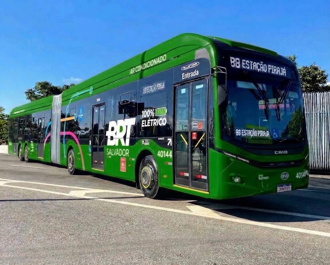 Salvador terá dez novos ônibus elétricos articulados para expansão do BRT
