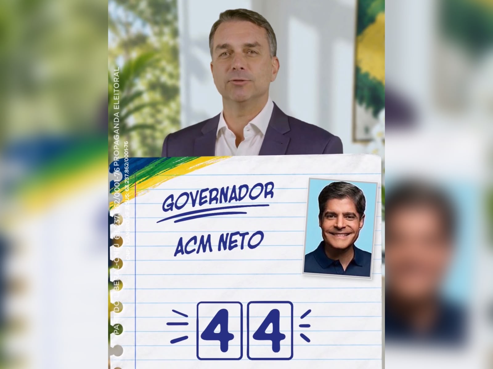 Flávio Bolsonaro declara apoio a ACM Neto na Bahia