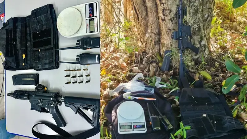 Criminosos atiram contra a CIPE/Mata Atlântica e abandonam fuzil durante fuga