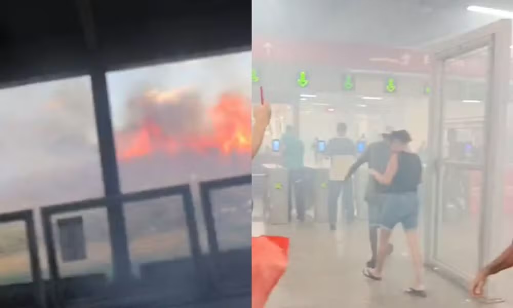 Incêndio em vegetação causa fumaça e assusta passageiros no metrô de Salvador