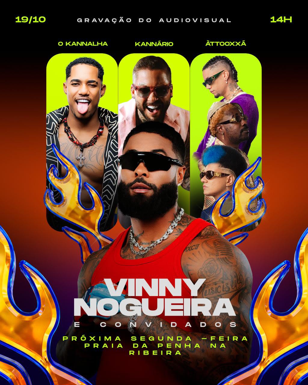Vinny Nogueira anuncia novidade com Kannário, O Kannalha e ATTOOXXÁ