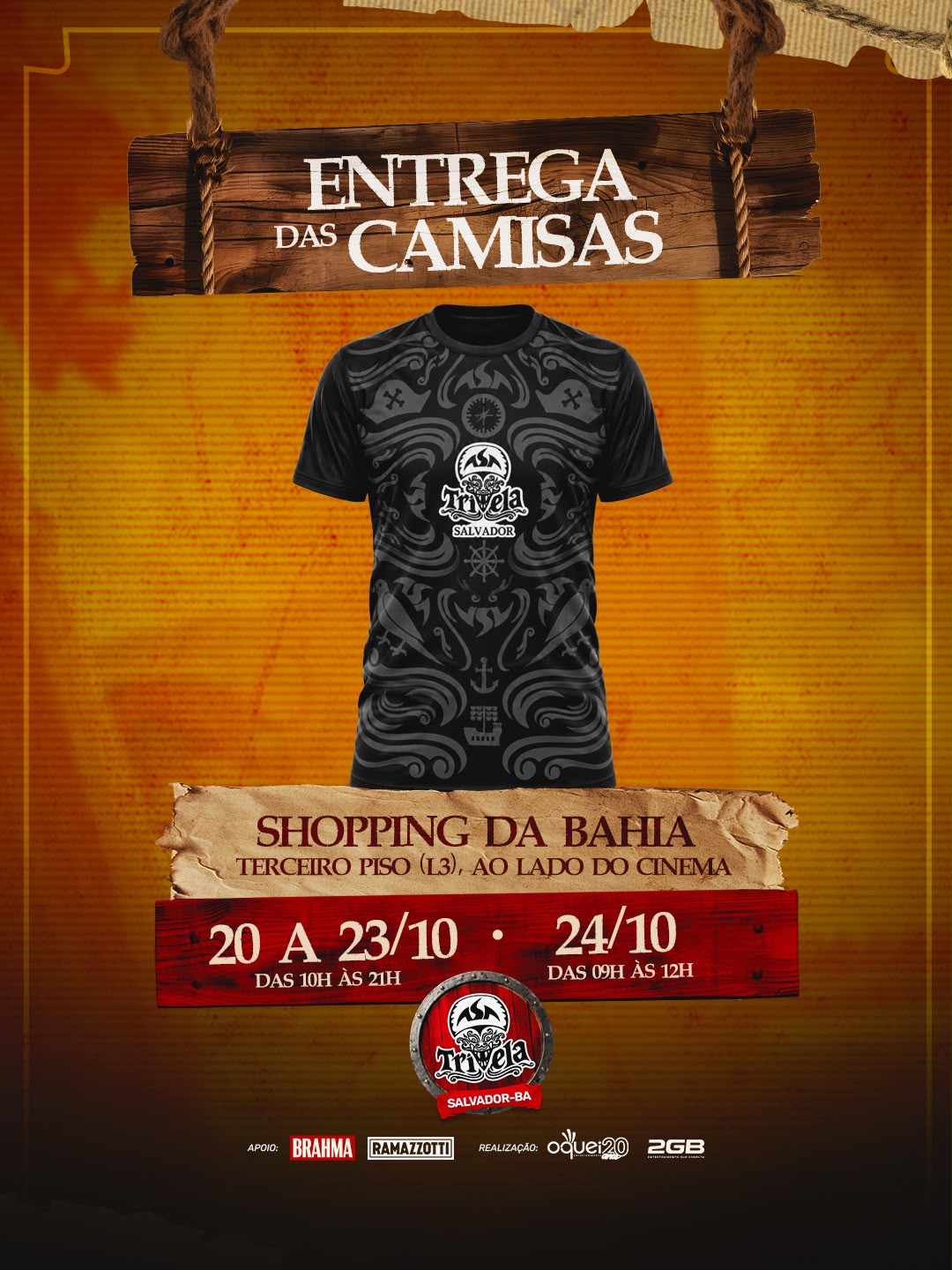 Retirada das camisas da Trivela começa na terça-feira (20), no Shopping da Bahia